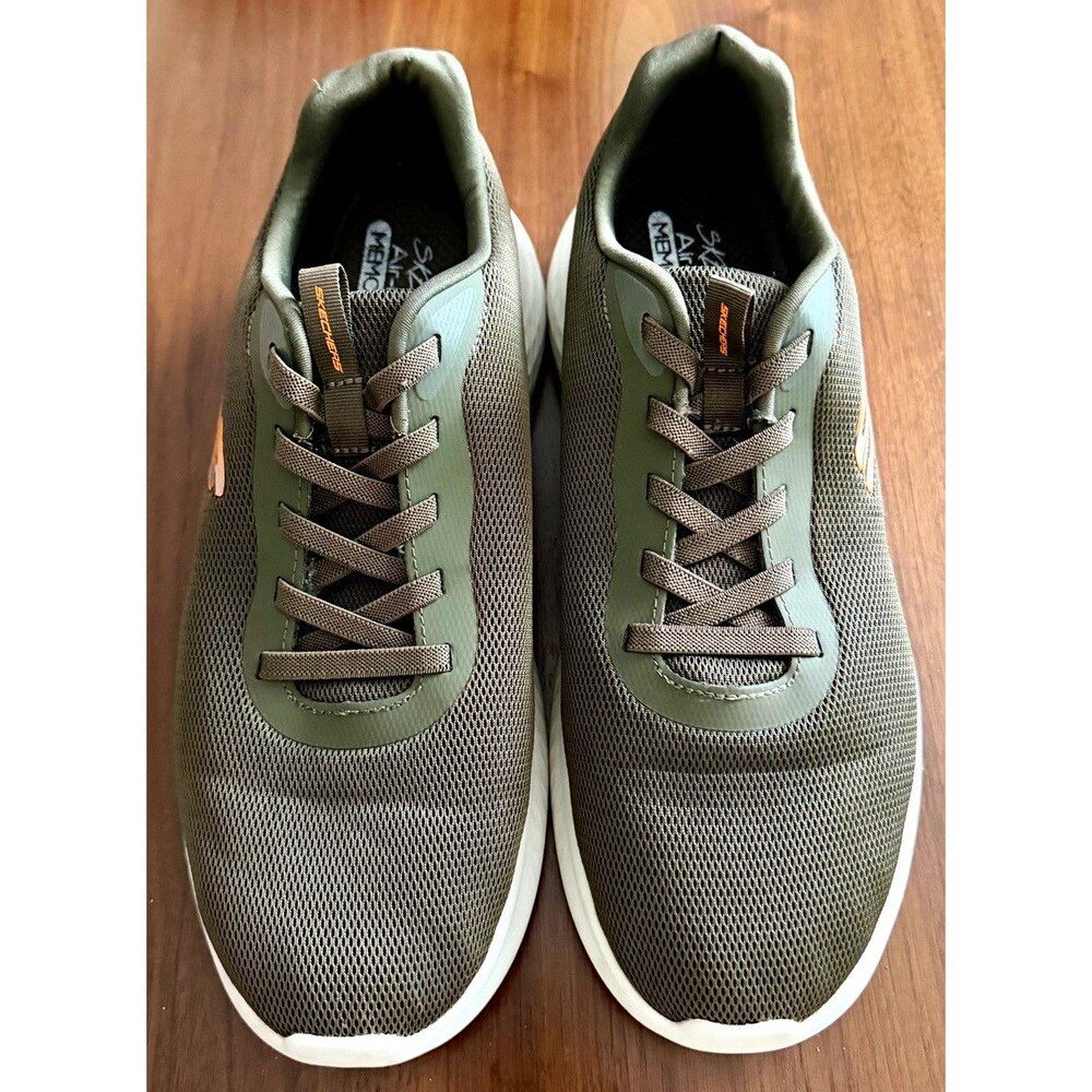 SKECHERS Skech-Lite Men's Low Top Lace Up Sneakers Green/White Size 12